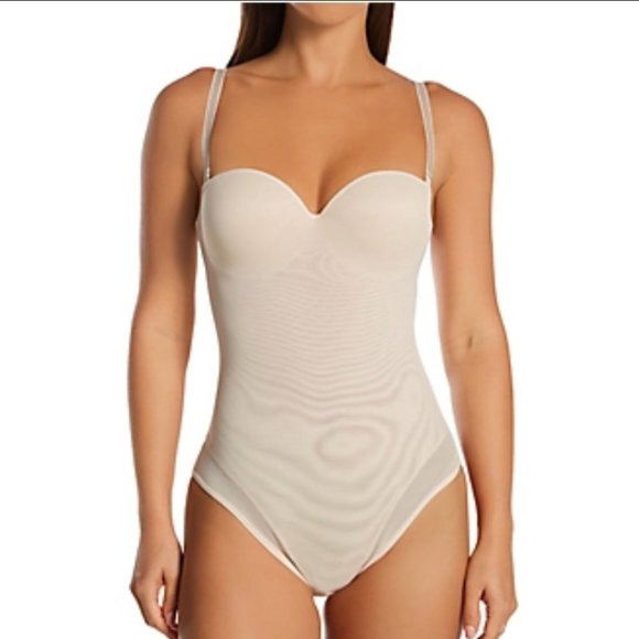 New Annette Convertible Strapless Full Bodysuit Tummy Shaper In Beige 36DD - Picture 1 of 9